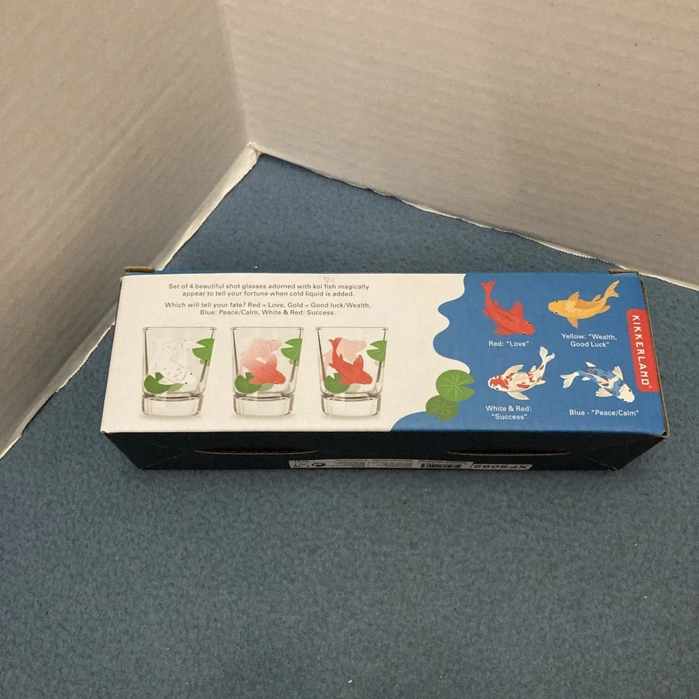 CIB Kikkerland Koi Morph (Cold Liquid Color Changing) 1oz Shot Glass - Set of 4